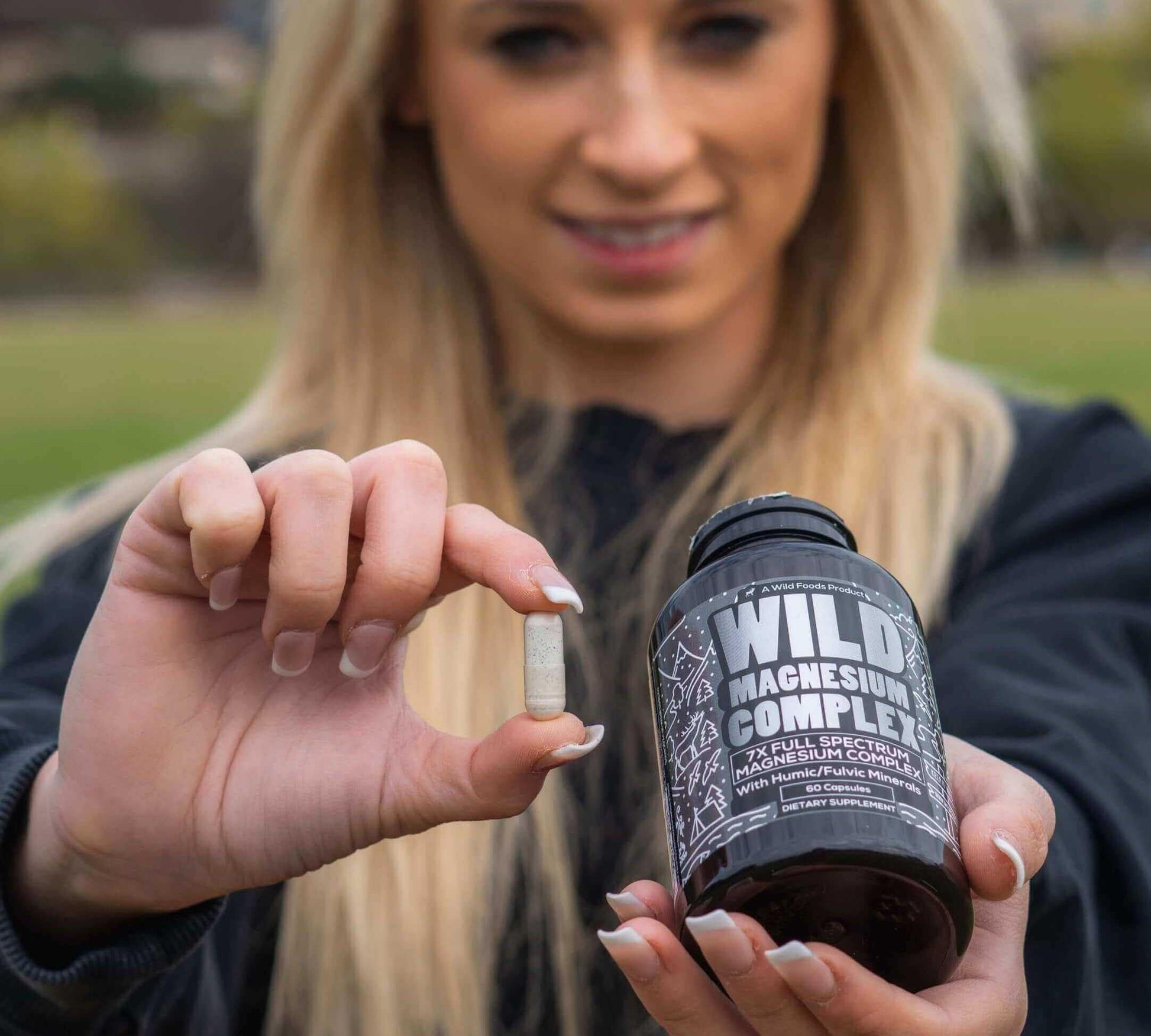 Wild Foods Magnesium Complex Supplement with 7X Forms, 90 Capsules | High Absorption, Full Spectrum, Easy Digestion | 500mg Glycinate, Bisglycinate, Malate, Orotate, Citrate, Taurate Nirvana Guru