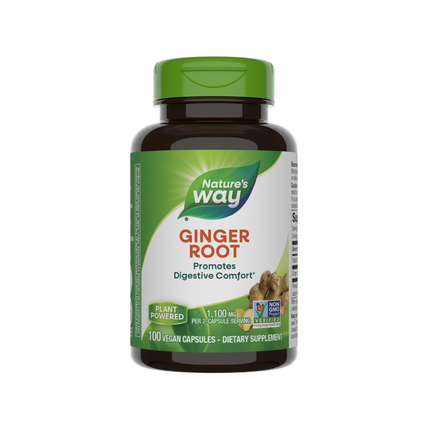 Nature's Way Ginger Root, Promotes Digestive Comfort*, Reduces Motion-Related Nausea*, 1,100 mg Per 2-capsule Serving, Non-GMO Project Verified, Vegan, 240 Capsules (Packaging May Vary) Nirvana Guru