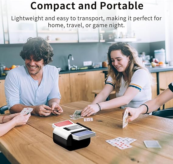 Automatic Card Shuffler with Dual Modes, Rechargeable 1-2 Deck Card Shuffle Machine, Low Noise Operation Card Shuffler for Poker, UNO, Blackjack, Skip-Bo, Phase 10 Nirvana Guru