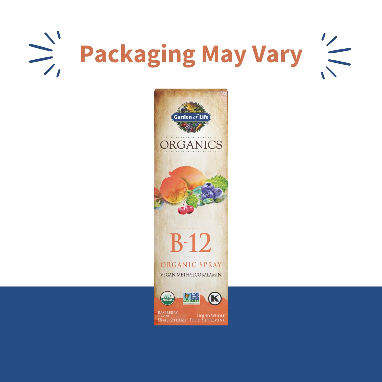 Garden of Life Organics B12 Vitamin - Whole Food B-12 for Metabolism and Energy, Raspberry, 2oz Liquid - Nirvana Guru
