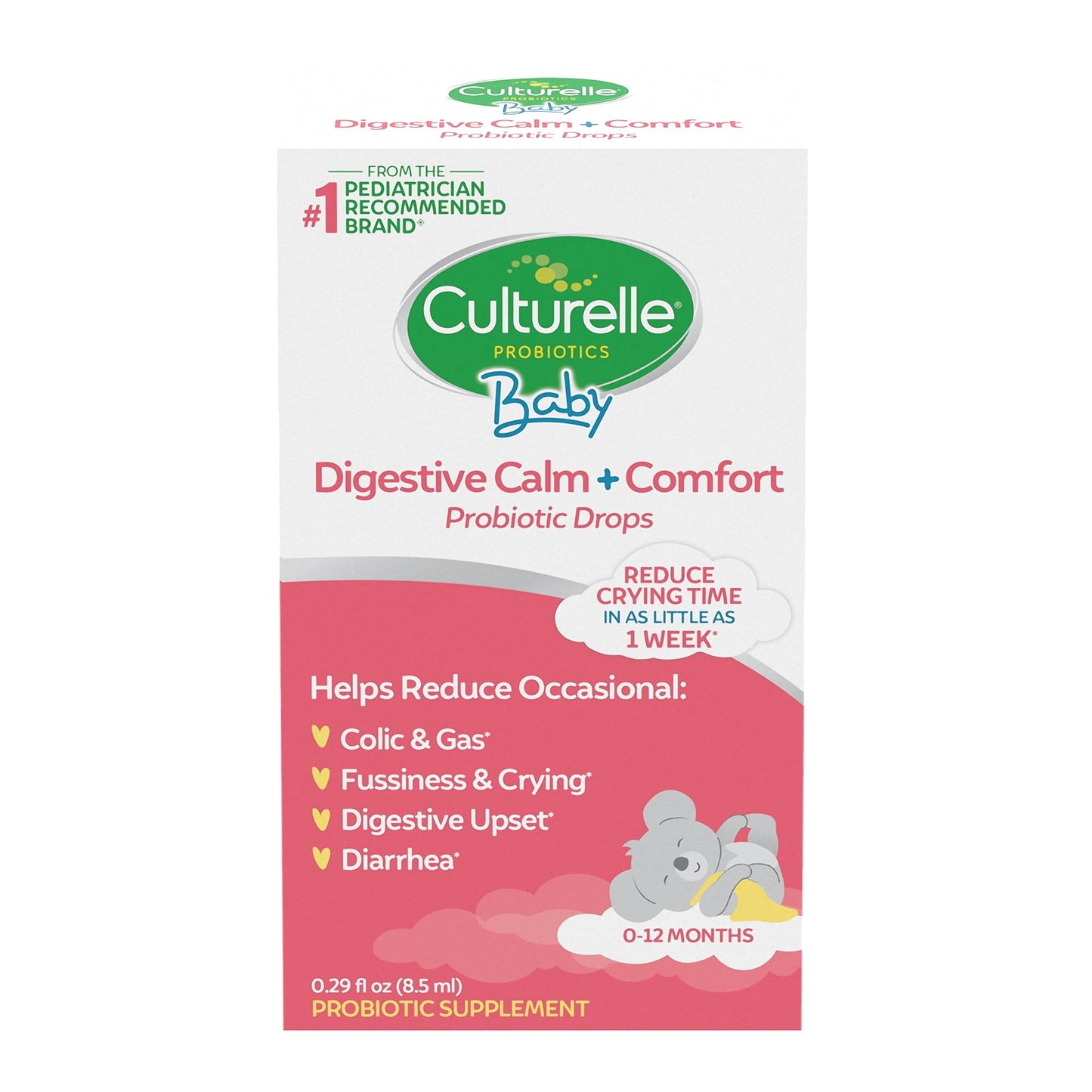 Culturelle Baby Digestive Calm & Comfort Probiotic (Age 0-12 Mos) 8.5Ml, Helps Periodic Colic, Gas, Fussiness, Crying & Digestive Upset In Infants & Newborns, Vegan Non-Gmo Gluten-Free, 1 Mos. Supply Nirvana Guru