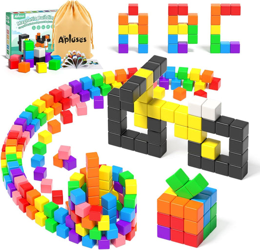 54 PCS Magnetic Blocks, Magnetic Building Blocks for Toddlers 3+, Montessori Toys, Magnet Cubes, Preschool STEM Educational Sensory Magnet Toys for Kids Ages 3-5 Year Old Boys and Girls Nirvana Guru