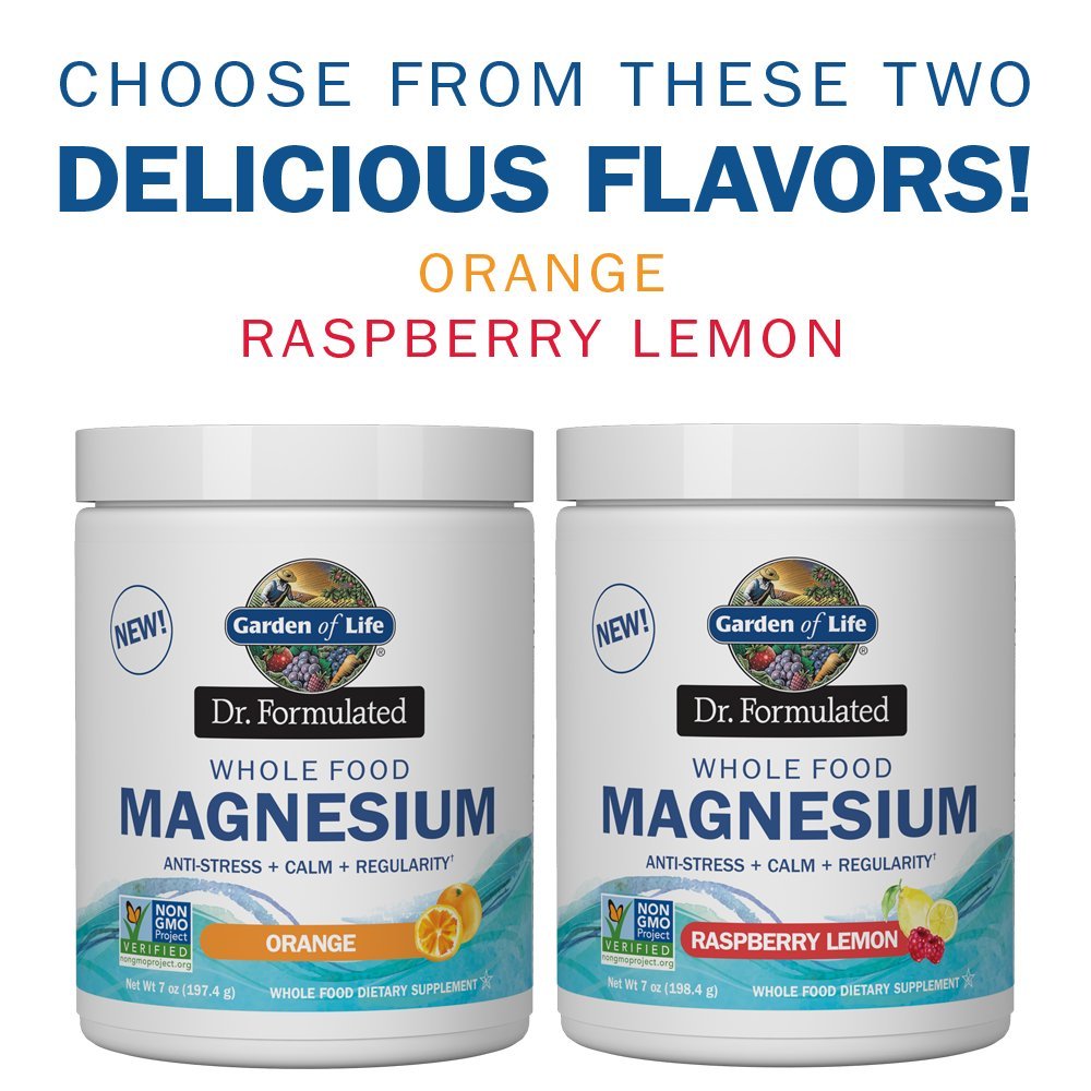 Garden of Life Whole Food Magnesium Powder, 421.5g - Raspberry Lemon, Vegan, Gluten & Sugar Free - Nirvana Guru