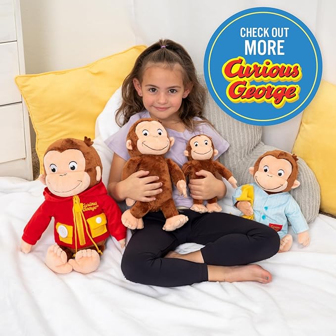 KIDS PREFERRED Curious George Monkey Stuffed Animal Plush Toys Soft Cutest Cuddle Plushie Gifts for Baby and Toddler Boys and Girls - 8 Inches nirvanaguru