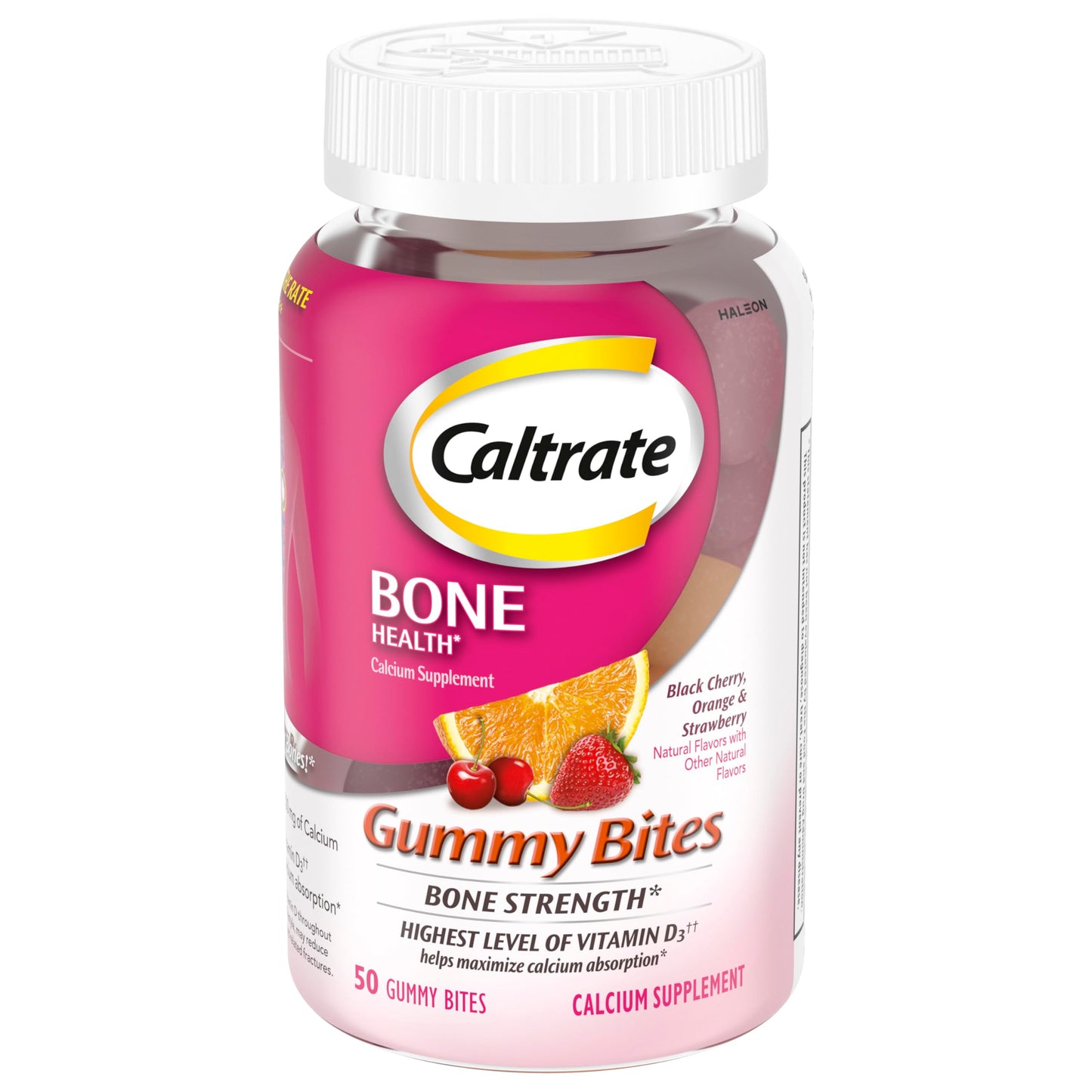 Caltrate Gummy Bites 500 mg Calcium and Vitamin D Supplement, Black Cherry, Strawberry, Orange - 100 Count Nirvana Guru