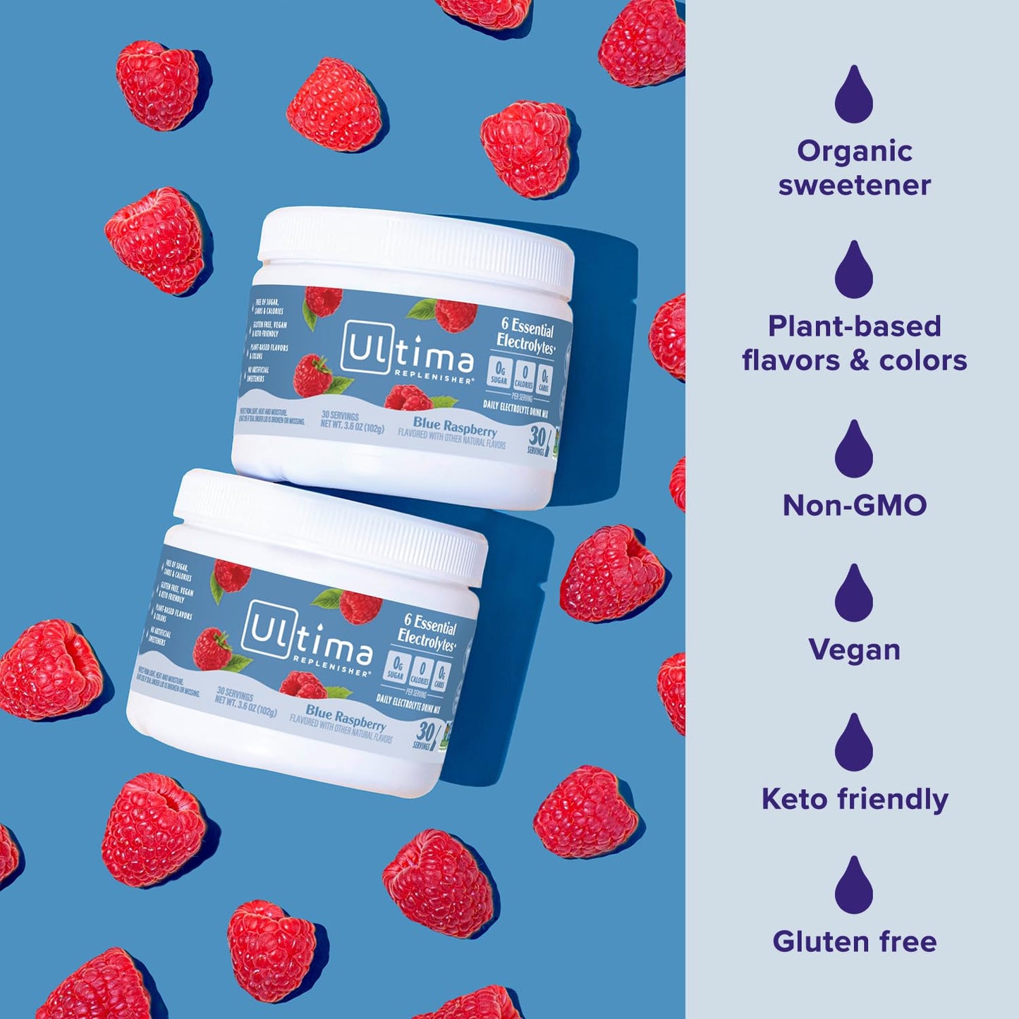 Ultima Replenisher Daily Electrolyte Powder Drink Mix – Sugar Free – Watermelon, 30 Servings – Hydration Powder with 6 Key Electrolytes and Trace Minerals – Keto Friendly, Vegan, Non-GMO - Nirvana Guru