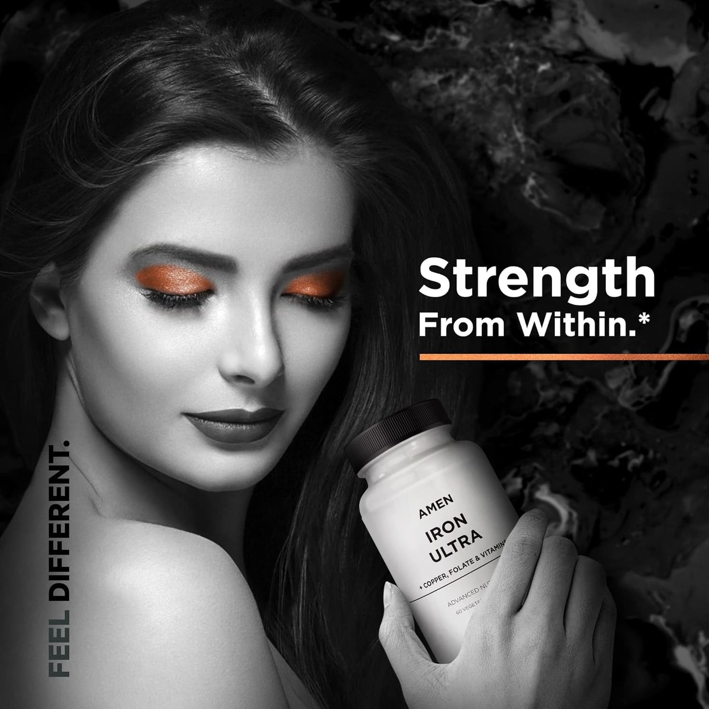 Amen Iron Ultra Supplement + Copper, Folate, Vitamin C and B12-2-Month Supply - Ferrous Sulfate Iron Vitamin - 65mg Per Serving - Folic Acid - Non-GMO Pills - 60 Capsules Nirvana Guru