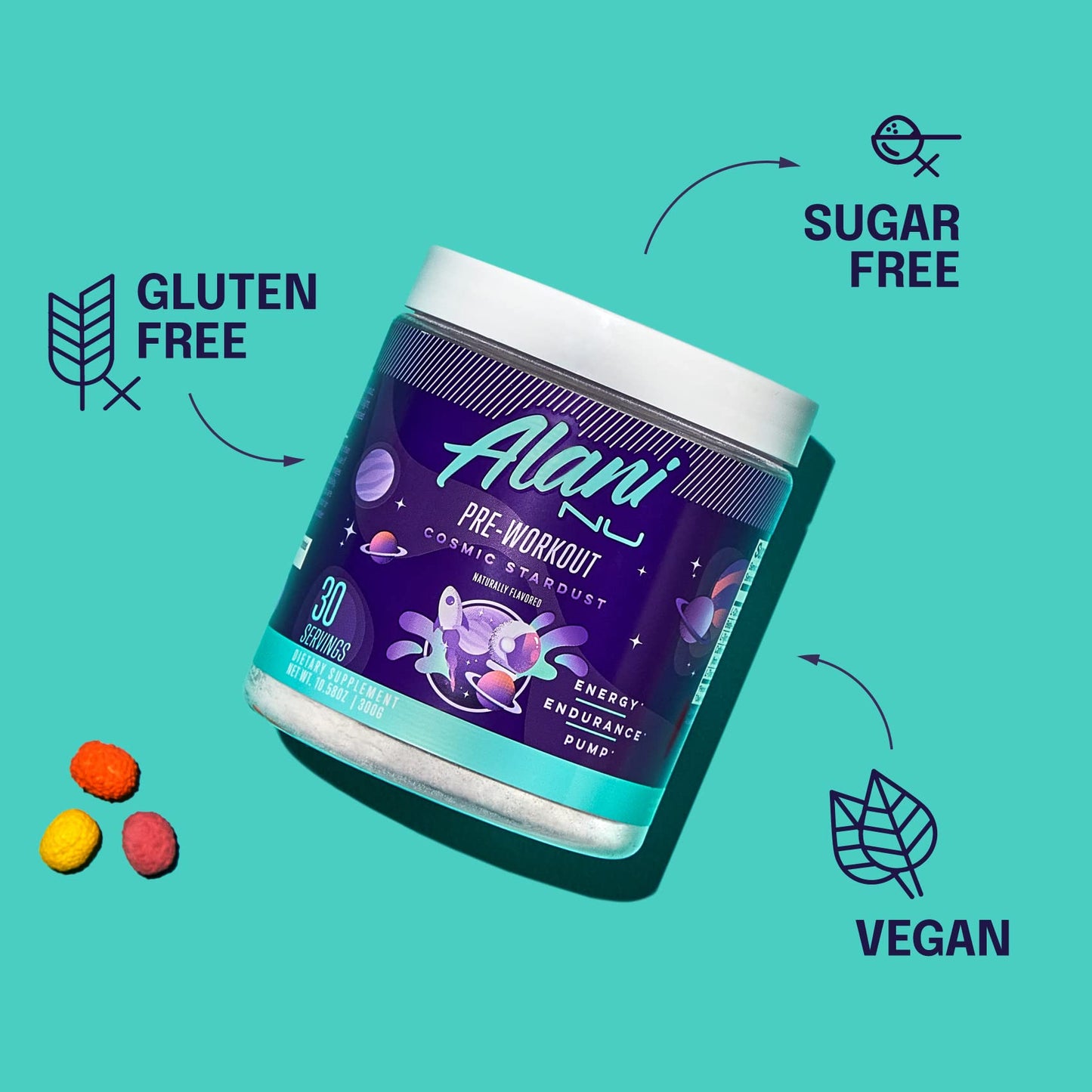 Alani Nu Pre Workout Powder Hawaiian Shaved ICE, Amino Energy Boost, Endurance Supplement, Sugar Free, 200mg Caffeine, L-Theanine, Beta-Alanine, L-Citrulline, 30 Servings Nirvana Guru