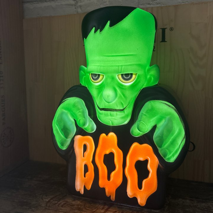 12-Inch Lit Monster Boo Blow Mold Halloween Decoration – Green Light-Up Prop by Hyde and EEK! Boutique nirvanaguru