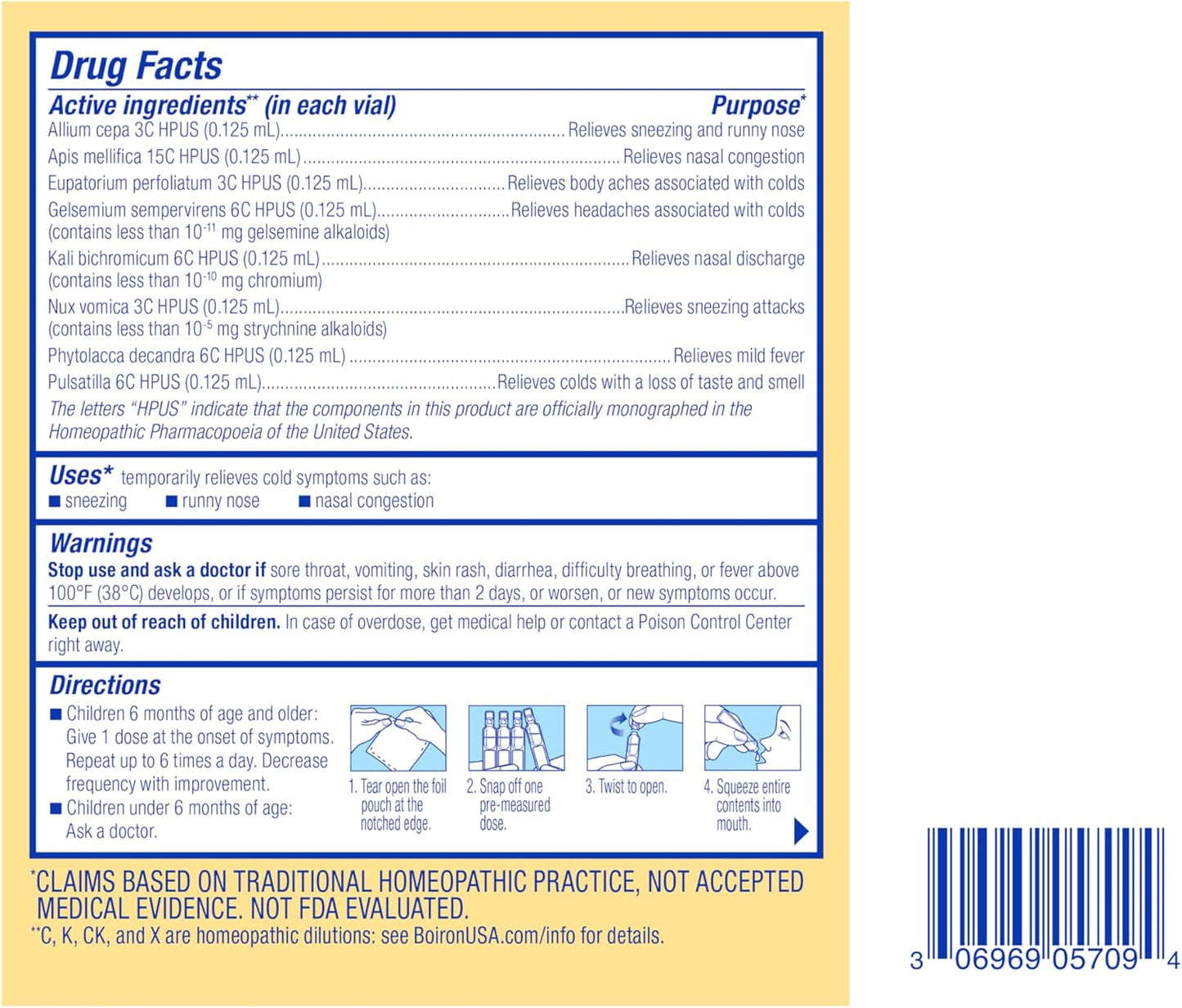 Boiron ColdCalm Baby Single-Use Drops for Relief from Cold Symptoms of Sneezing, Runny Nose, and Nasal Congestion - Sterile and Non-Drowsy Liquid Doses - 30 Count - Nirvana Guru