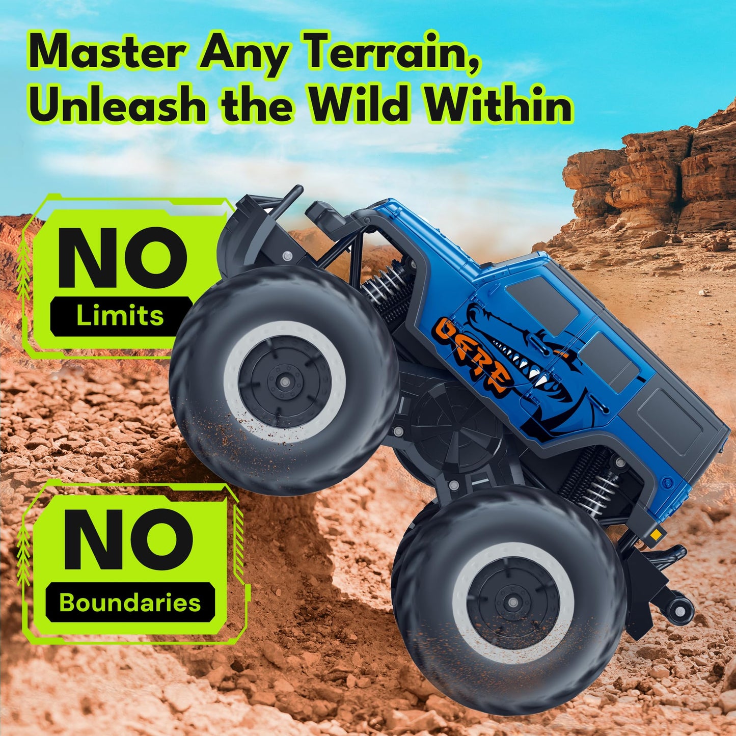 Threeking 1:16 Waterproof Monster Truck Toys RC Cars Amphibious Remote Control Car Trucks 4WD All Terrain Off-Road Pickup Toy for 6 7 8 9 10 11 12 Year Old Boys Girls Kids Gifts Presents Nirvana Guru