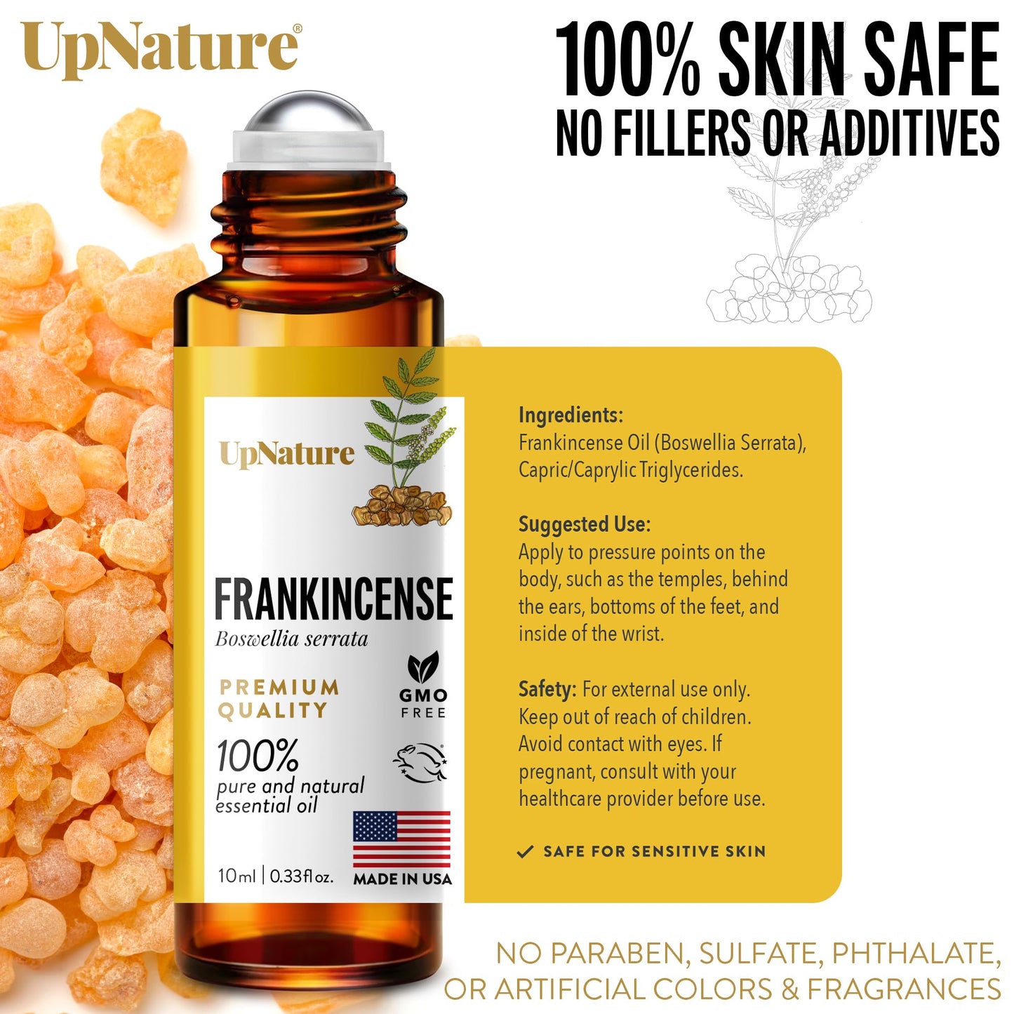 UpNature Lavender Essential Oil Pure Roll On - 100% Natural Lavender Oil for Skin