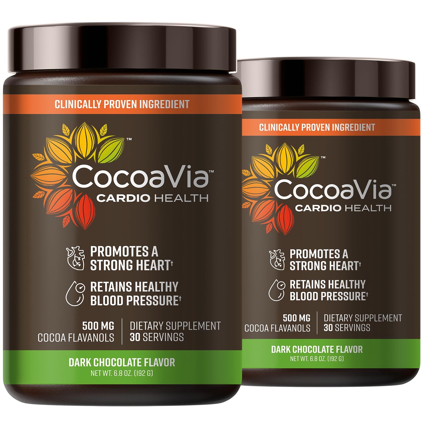 CocoaVia Cardio Health Cocoa Powder, 30 Servings, 500mg Cocoa Flavanols, Support Heart Health, Boost Nitric Oxide, Improve Circulation, Energy, Preworkout, Vegan, Dark Chocolate Cacao Nirvana Guru