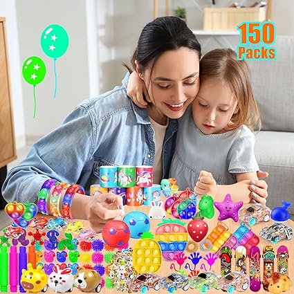 Party Favors for Kids 8-12 4-8, 150-Pack Fidget Toys Bulk, Treasure Box Toys for Classroom, Stocking Stuffers Goodie Bags, Classroom Prizes, Birthday Holiday for Boys Girls nirvanaguru