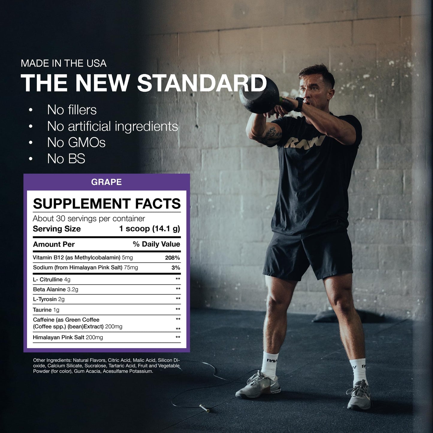 RAW Nutrition - Essential Pre - Chris Bumstead Pre Workout Formula, Sports Nutrition Pre-Workout Powders | Men & Womens Drink, Energy Powder for Working Out (Peach Mango)