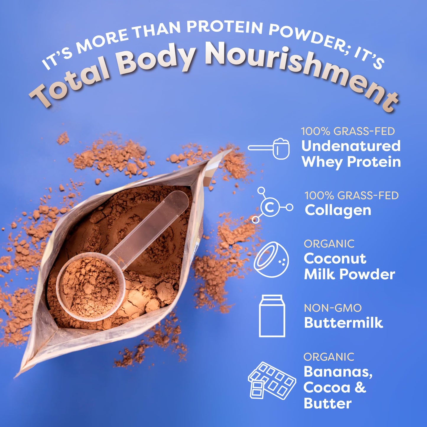 FlavCity Grass Fed Whey Protein Powder - Vanilla Smoothie - 25g Protein & 10g Collagen - Made with Real Vanilla Bean & Organic Coconut Milk - Gluten Free & No Added Sugars (20 Servings)