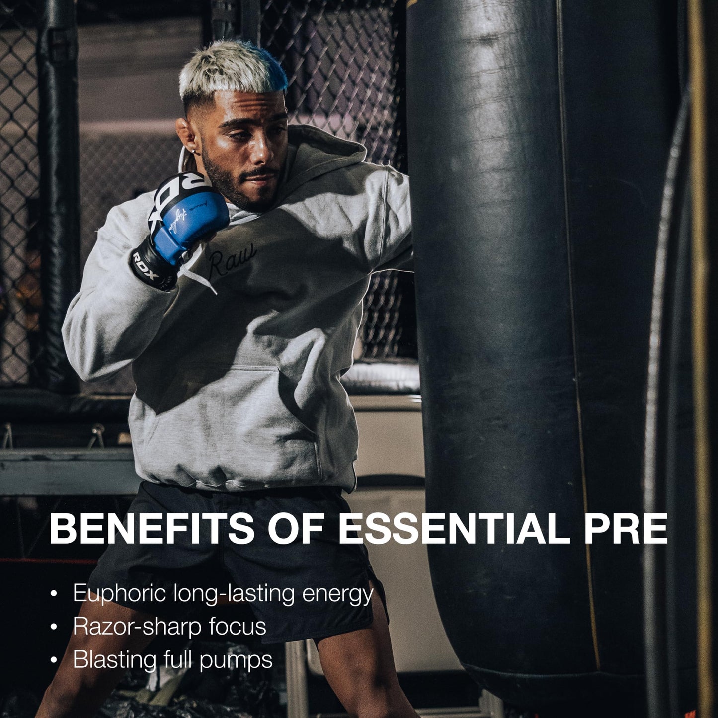 RAW Nutrition - Essential Pre - Chris Bumstead Pre Workout Formula, Sports Nutrition Pre-Workout Powders | Men & Womens Drink, Energy Powder for Working Out (Peach Mango)