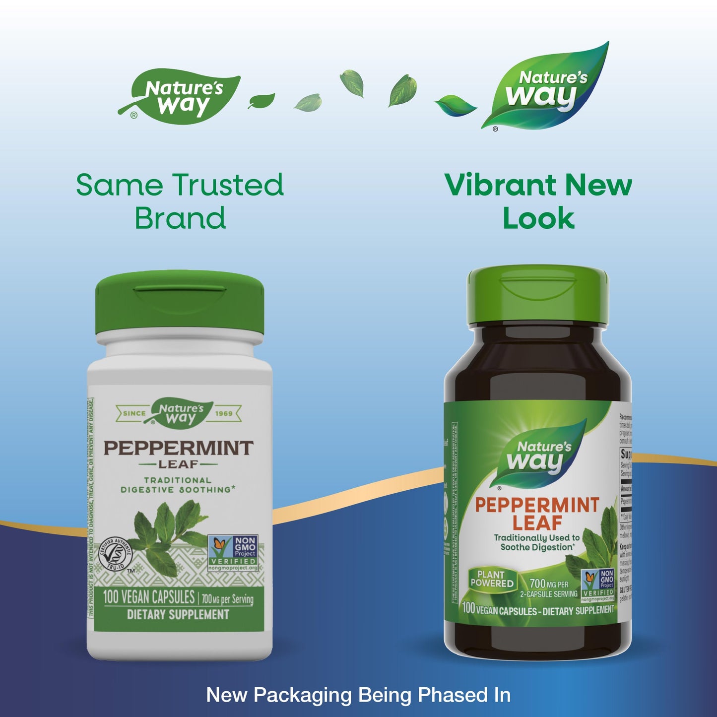 Nature's Way Peppermint Leaf, Traditionally Used to Soothe Digestion*, 700 mg per 2-Capsule Serving, Non-GMO Project Verified, 100 Vegan Capsules (Packaging May Vary) - Nirvana Guru