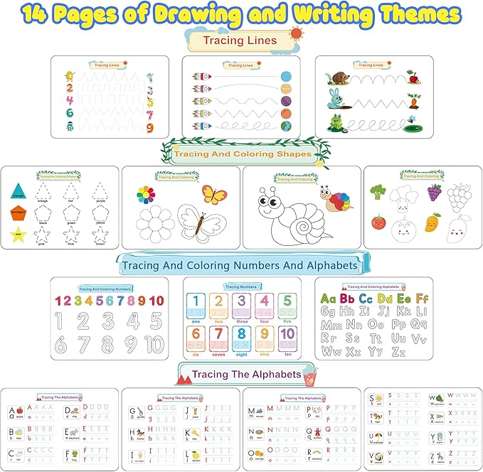 Huijing Montessori Preschool Learning Activities Busy Book - Workbook Activity Binder / Toys for Toddlers, Autism Learning Materials and Tracing Coloring Book nirvanaguru