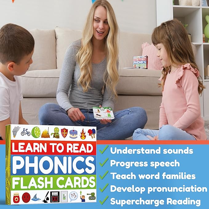 Phonics Flash Cards - Learn to Read in 20 Phonic Stages - Education for Kids Ages 4-8 Kindergarten 1st 2nd Grade nirvanaguru