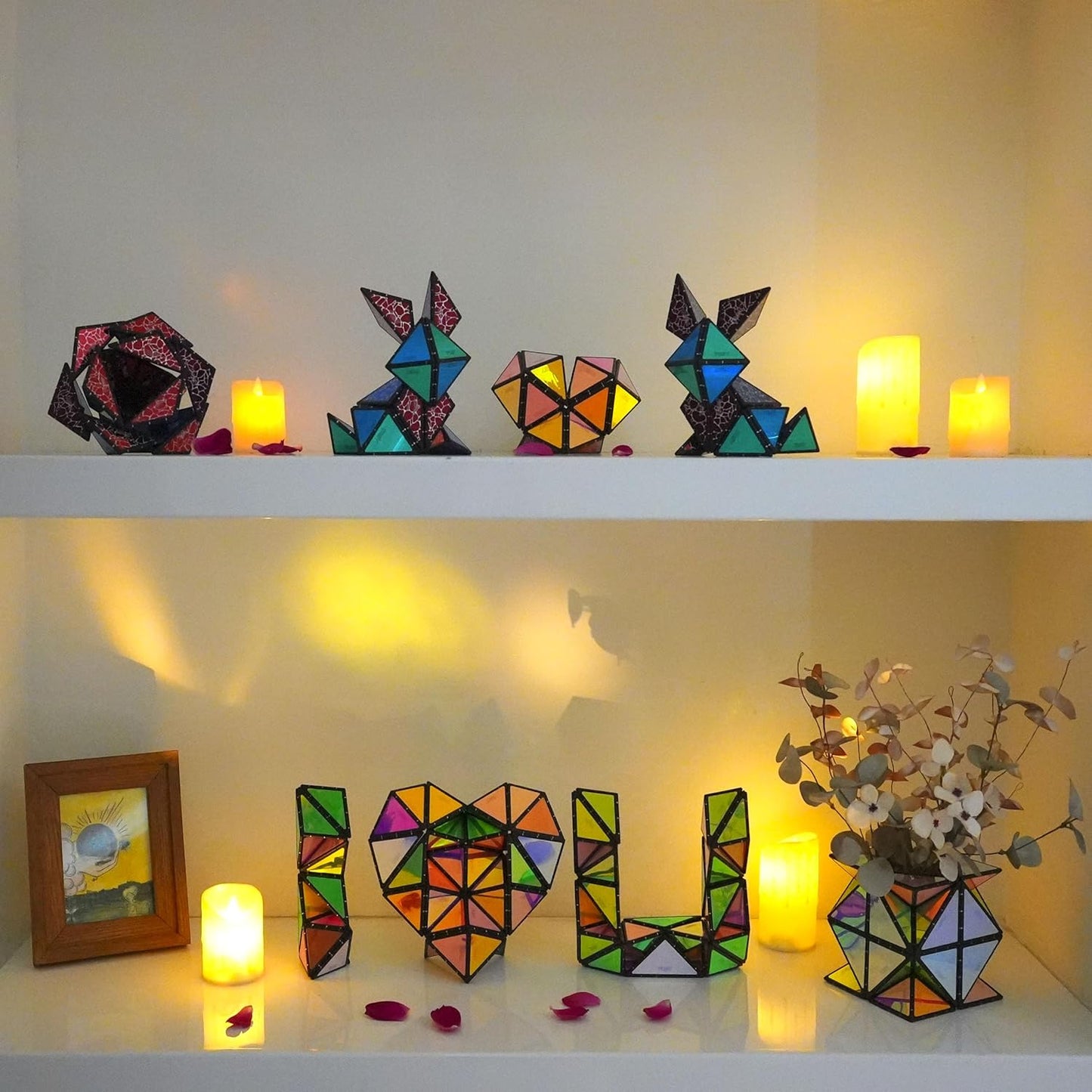 TOSY Magnet Pyramid Stone - 1 Cube Transforms into 1 Billion Shapes, 14 pcs (12 Puzzle pcs and 2 Accessories), 243 Rare Earth Magnets, Holographic Design Magnet Tiles Creative Puzzle STEM/STEAM Toy nirvanaguru