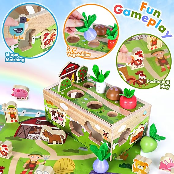 Montessori Wooden Sensory Toddler Toys: Toy for 1 Year Old Boys Girls Birthday Gifts | 1st One First Birthday Gift for 1 Year Old Girl Boy, Educational Learning Toy for 1-2 Year Old Fine Motor Skills nirvanaguru