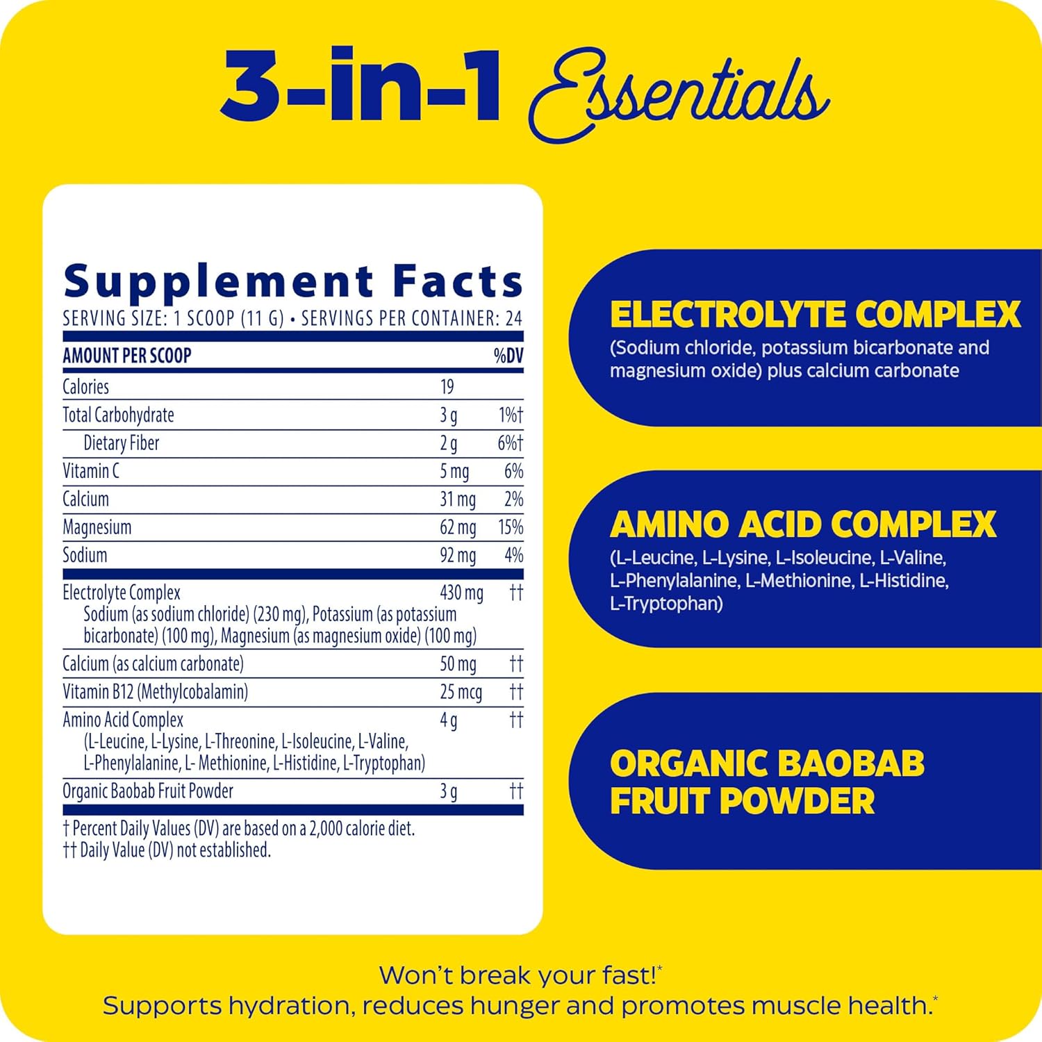 Enzymedica, Fasting Today, Intermittent Fasting Drink Mix with Electrolyte Powder Supplement for Hydration, Appetite and Muscle Health, Keto Friendly, Tropical Pineapple Flavor, 24 Servings - Nirvana Guru