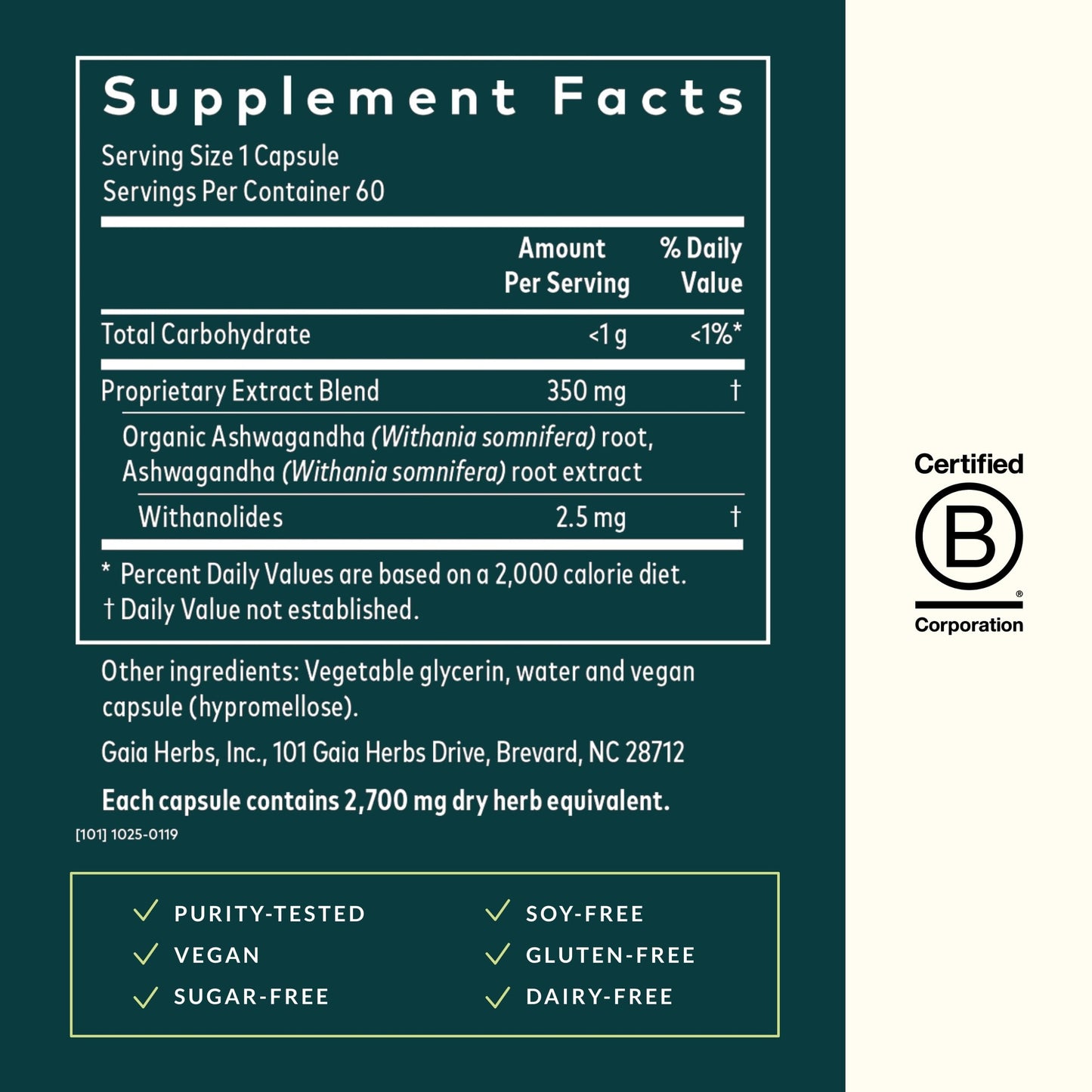 Gaia Herbs Ashwagandha Root - Stress Relief & Immune Support Supplement - Supports Balanced Energy Levels and Positive Outlook - 120 Vegan Liquid Phyto Capsules (1 Pack) Nirvana Guru