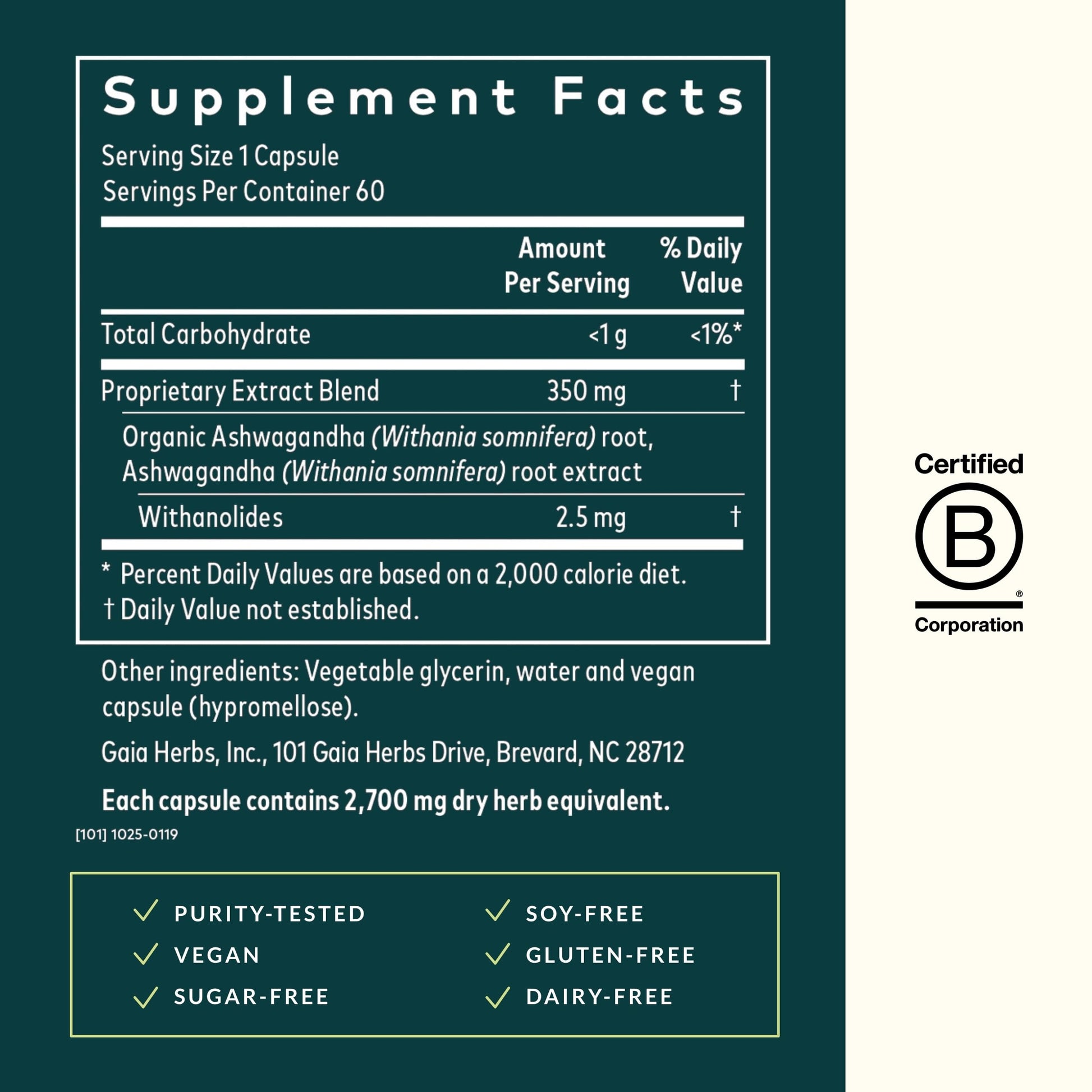 Gaia Herbs Ashwagandha Root - Stress Relief & Immune Support Supplement - Supports Balanced Energy Levels and Positive Outlook - 120 Vegan Liquid Phyto Capsules (1 Pack) Nirvana Guru