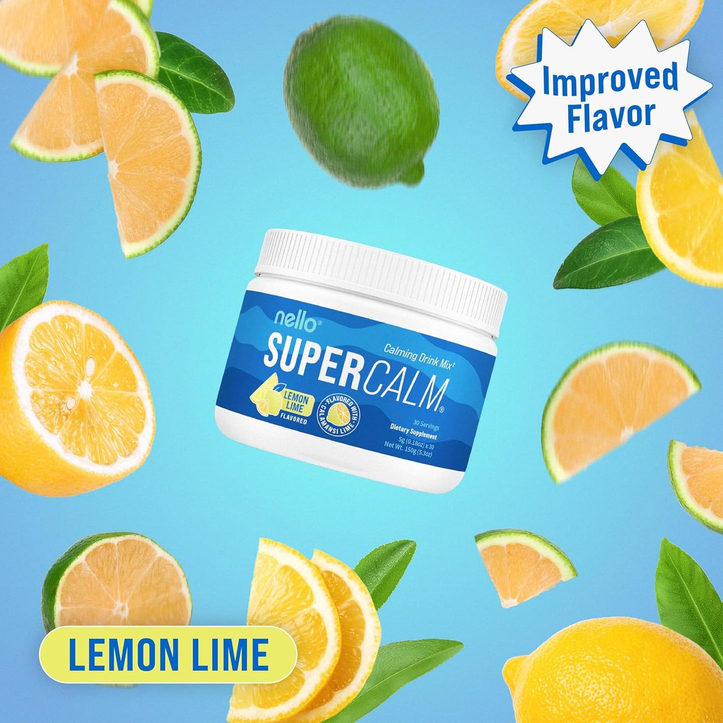Supercalm Powdered Drink Mix, Raspberry Lemonade, L Theanine, Ksm-66 Ashwagandha, Magnesium Glycinate, Vitamin D 3, Supplements for Relaxation & Focus, No Sugar, Non GMO, On The Go, 20 Ct
