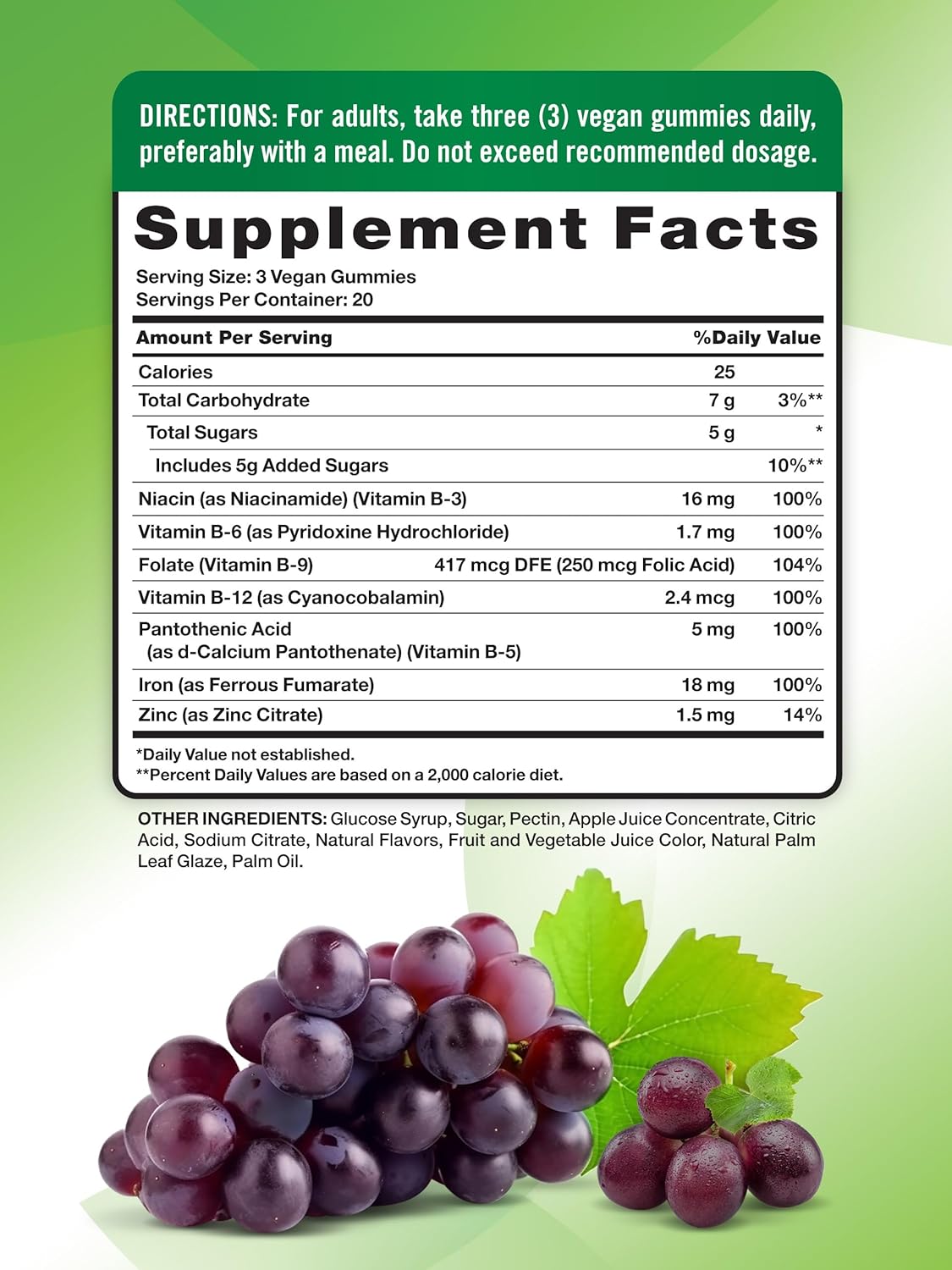 Nature's Truth Iron Gummies | 60 Count | Vegan, Non-GMO & Gluten Free Supplement | with Zinc & B Vitamins | Grape Flavor Nirvana Guru