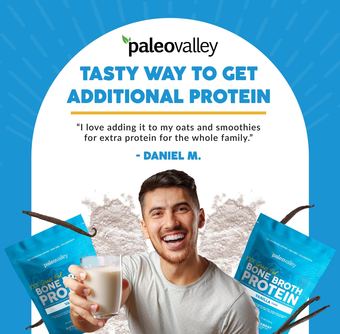Paleovalley 100% Grass Fed Beef Bone Broth Protein Powder - Rich in Collagen Peptides for Hair, Skin, Gut Health, Bone and Joint Support - 28 Servings, 15g Protein Per Serving - No Gluten or GMOs - Nirvana Guru