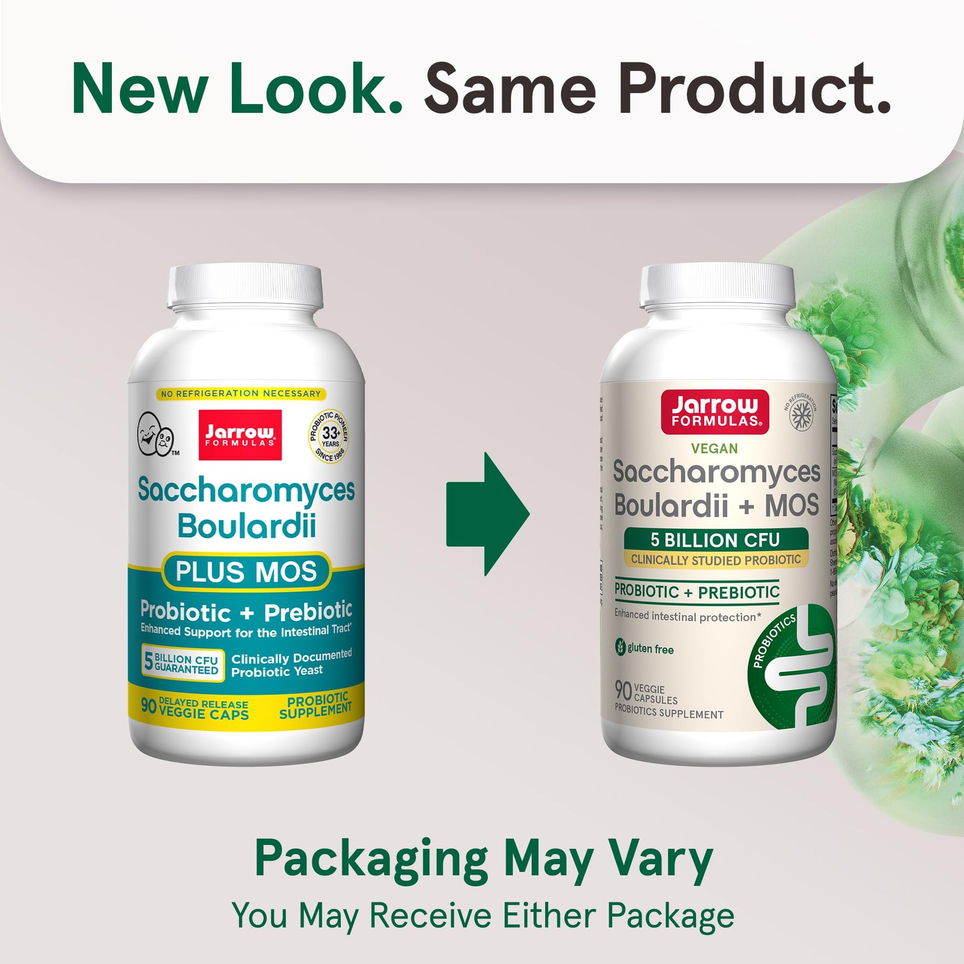 Jarrow Formulas Saccharomyces Boulardii Probiotics + MOS 5 Billion CFU Probiotic Yeast for Intestinal Health Support, Gut Health Supplements for Women and Men, 180 Veggie Capsules, 180 Day Supply - Nirvana Guru