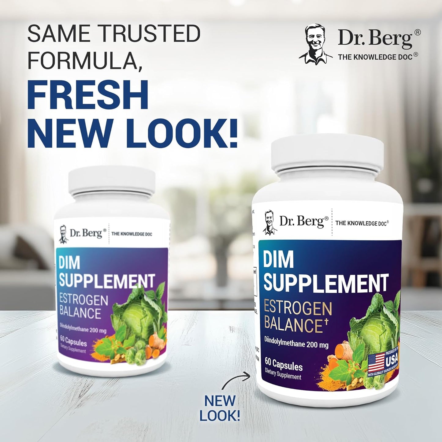 Dr. Berg DIM Supplement Estrogen Balance - Original Estrogen Supplement for Women with Diindolylmethane for Menstrual Symptoms & Menopause Relief & Black Pepper for Enhanced Absorption - 60 Capsules - Nirvana Guru