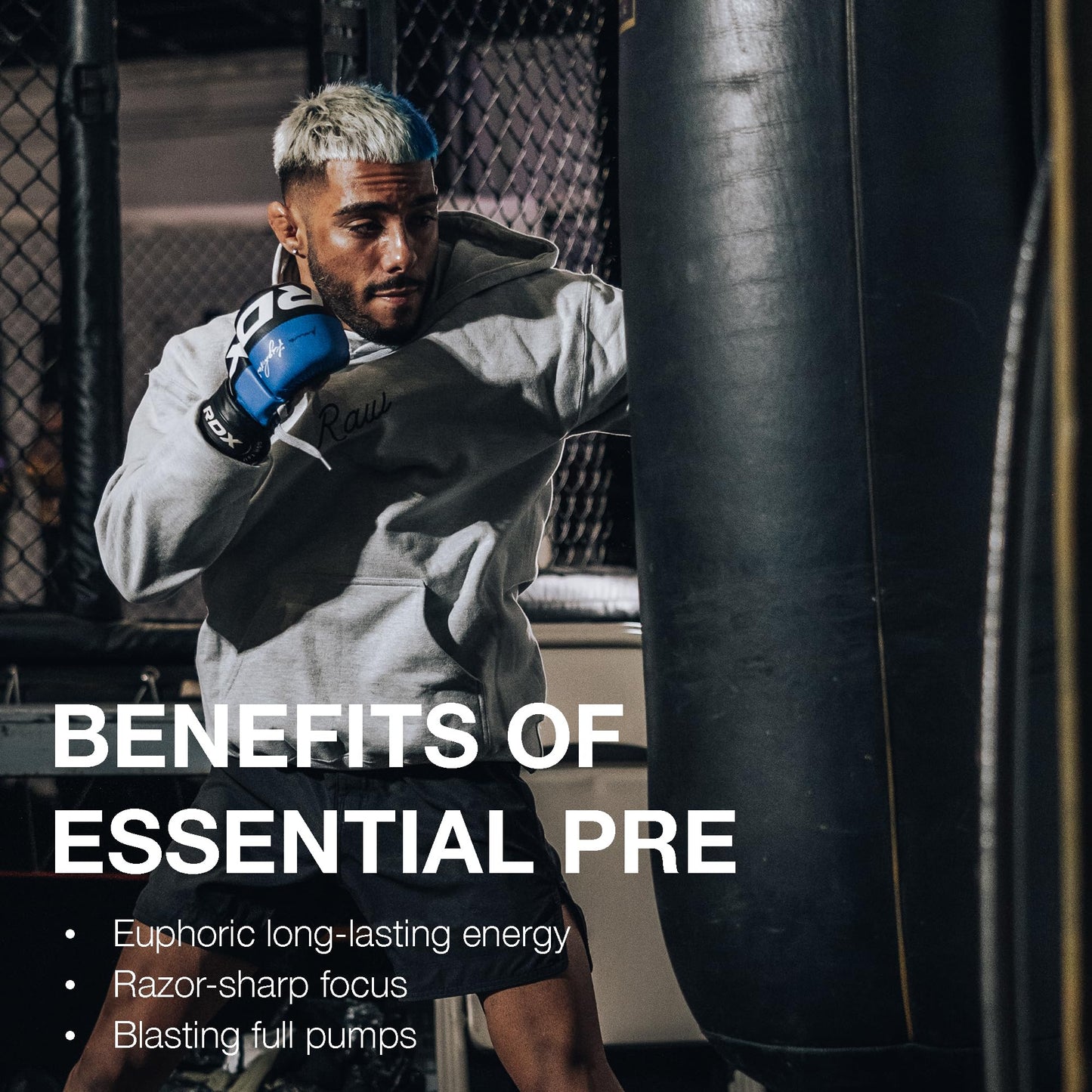 RAW Nutrition - Essential Pre - Chris Bumstead Pre Workout Formula, Sports Nutrition Pre-Workout Powders | Men & Womens Drink, Energy Powder for Working Out (Peach Mango)