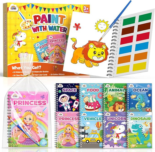 ZMLM 24 Water Coloring Books for Kids Party Favors - Bulk Mini Coloring Books for Kids Ages 4-8,Small Birthday Goodie Bag Stuffers School Teacher Return Gift Art Crafts Classroom Prizes (Classic) nirvanaguru