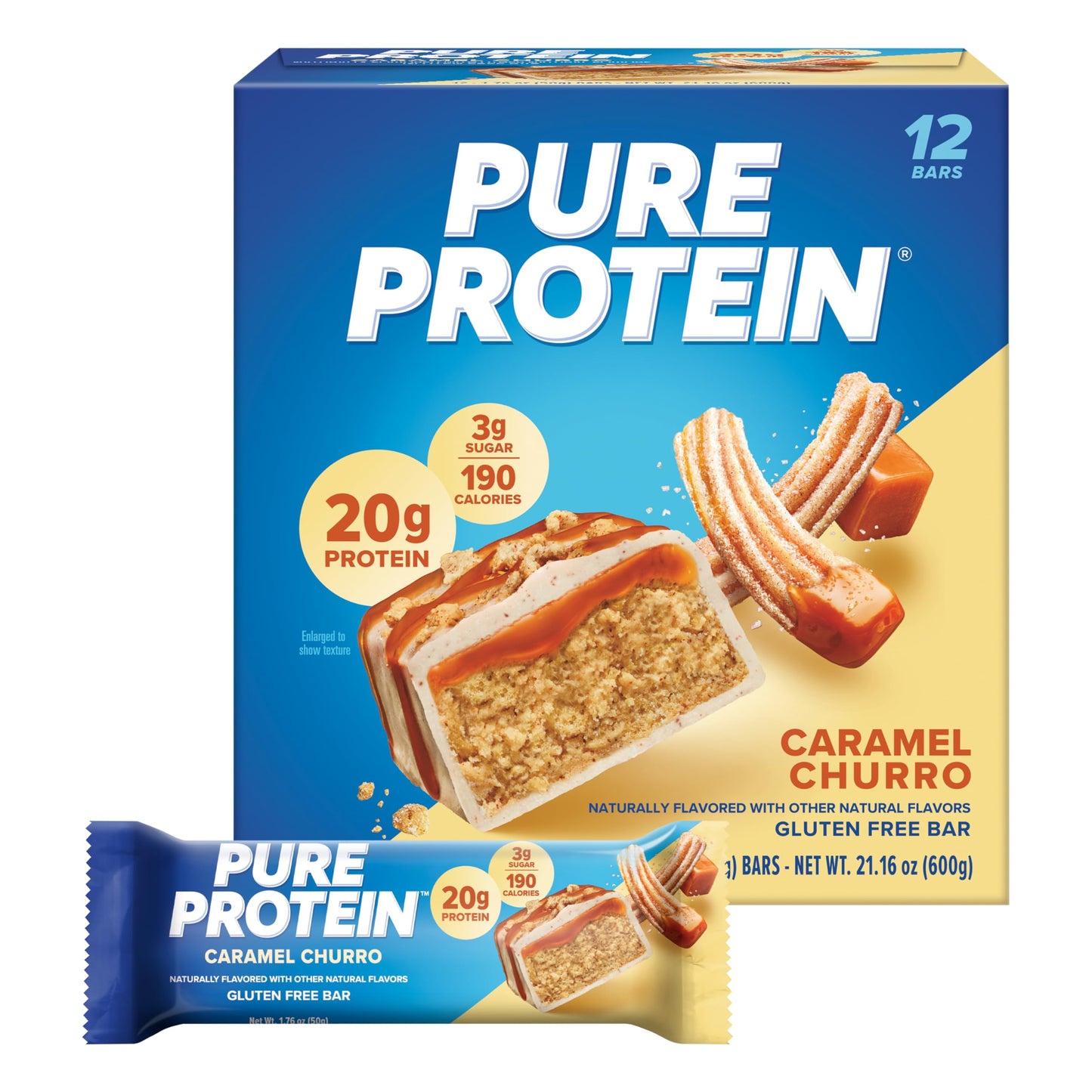 Pure Protein Bars, High Protein, Nutritious Snacks to Support Energy, Low Sugar, Gluten Free, Chocolate Deluxe, 1.76 oz., 12 Count(Pack of 1) (Packaging may vary)