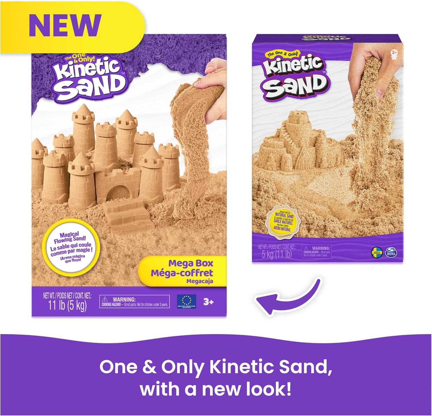 Kinetic Sand, 11lb (5kg) Natural Brown Play Sand, Mega Box for Arts and Crafts, Sandbox (Packaging May Vary), Moldable Sensory Toys for Ages 3 and up Nirvana Guru