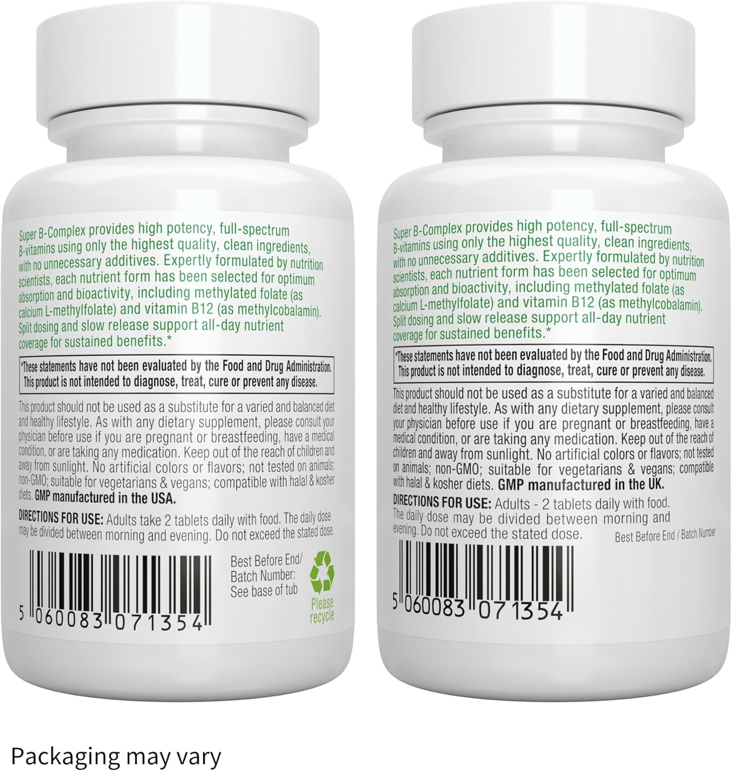 Igennus Super B-Complex Methylated B-Vitamins, MTHFR Supplement with Methylfolate & B12 Methylcobalamin, High Bioavailability & Potency, Vegan, Lab Verified, 180 Small Tablets Nirvana Guru