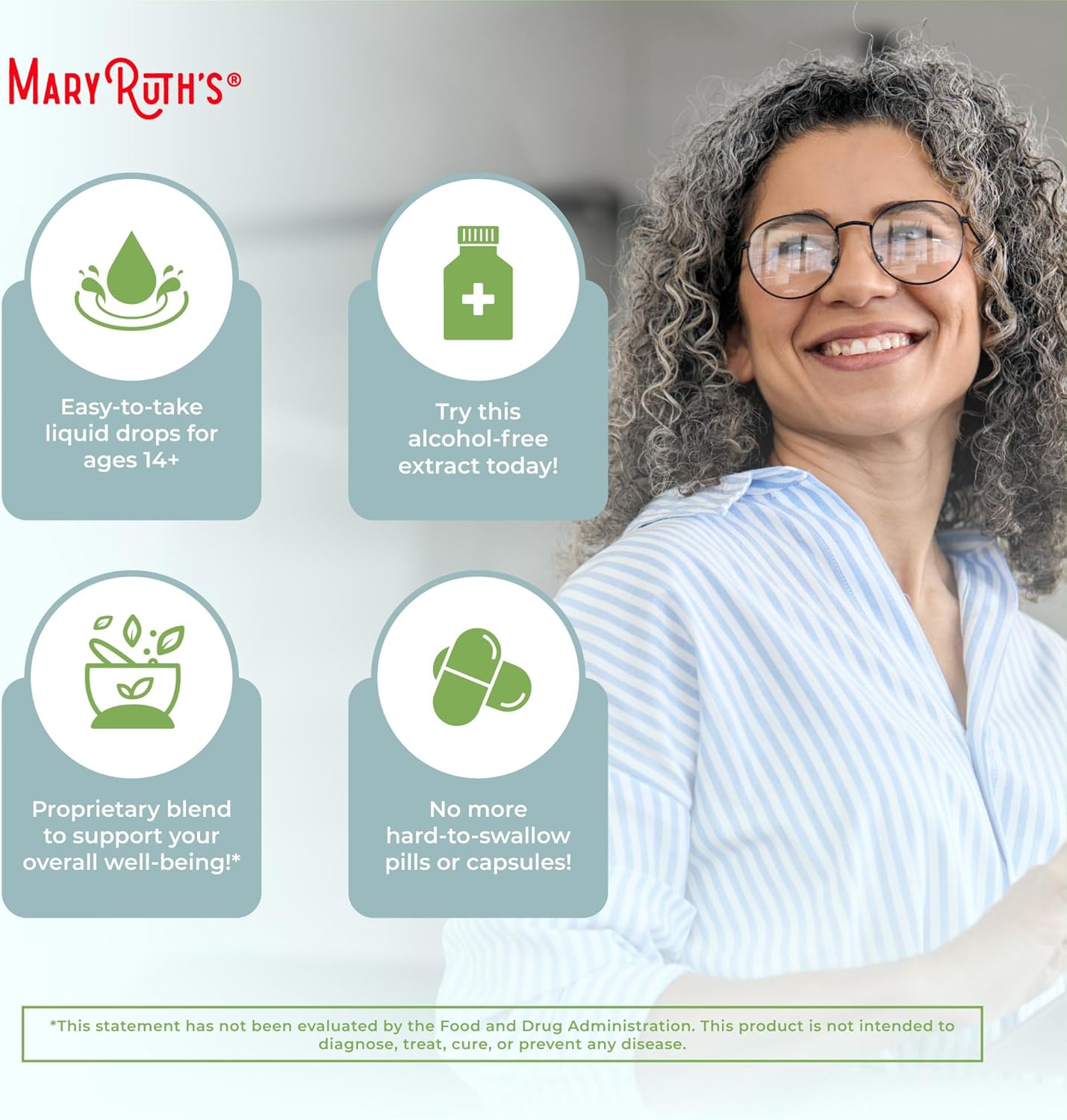 MaryRuth - USDA Organic Brain Nootropic Focus Supplement for Adults with Ginkgo Biloba & Astragalus | Focus & Adrenal Support | Brain and Memory Drops | Vegan | Non-GMO | Gluten Free | 30 Servings - Nirvana Guru