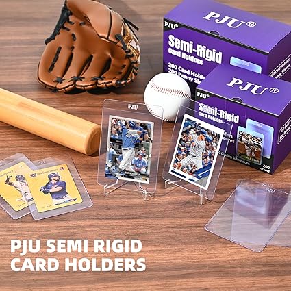 100ct Semi Rigid Card Holders & 100ct Card Sleeves for PSA, SGC, BGS, CSG Graded Card Submissions, Semi Rigid Card Sleeves, Baseball Card Protectors, PSA Graded Card Sleeve for Trading Card nirvanaguru