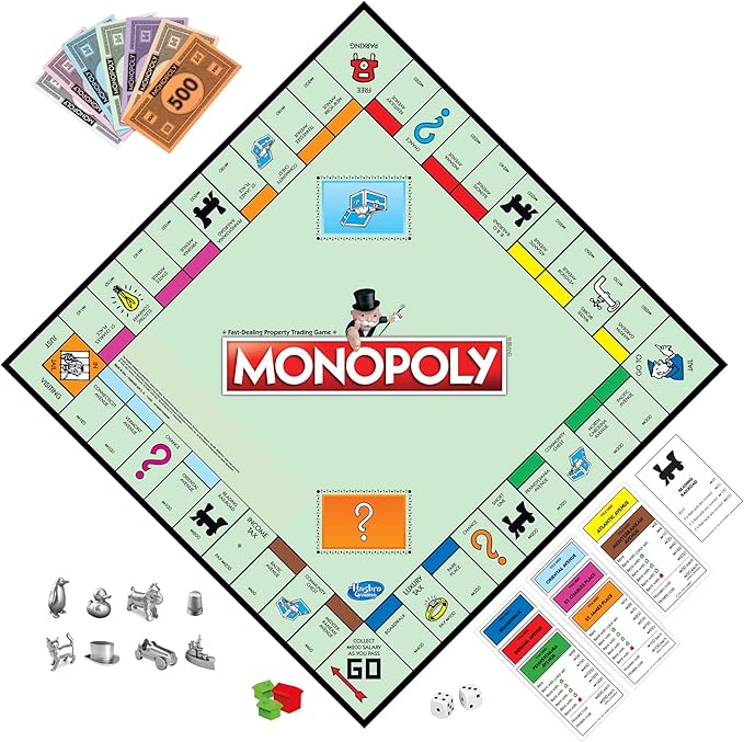 Monopoly Game, Family Board Games for 2 to 6 Players & Kids Ages 8 and Up, Includes 8 Tokens (Token Vote Edition) nirvanaguru