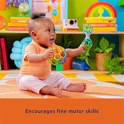 Bright Starts Easy-Grasp Oball Bundle Gift Set - Grasp The Day, Ball and Rattle Toys 2-Pack, BPA Free, Unisex, Newborn+ nirvanaguru