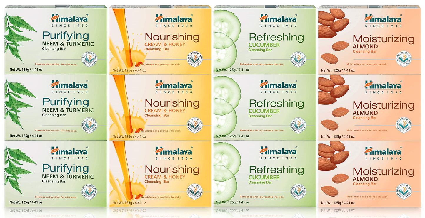 Himalaya Purifying Neem & Turmeric Cleansing Bar for Clean and Healthy Looking Skin, Free from Parabens, SLS and Phthalates, Gluten Free, Vegan, 125 g (4.41 oz), 6 Pack - Nirvana Guru