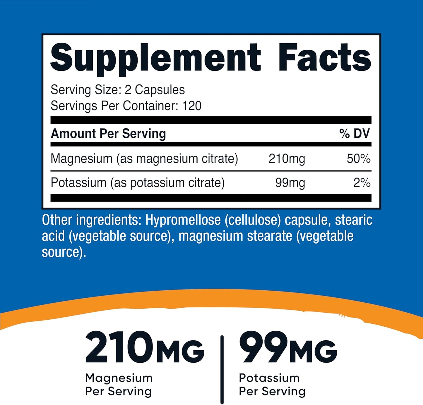 Nutricost Potassium (99 mg) Magnesium (210 mg) Citrates, 240 Capsules - Non-GMO, Gluten Free Nirvana Guru