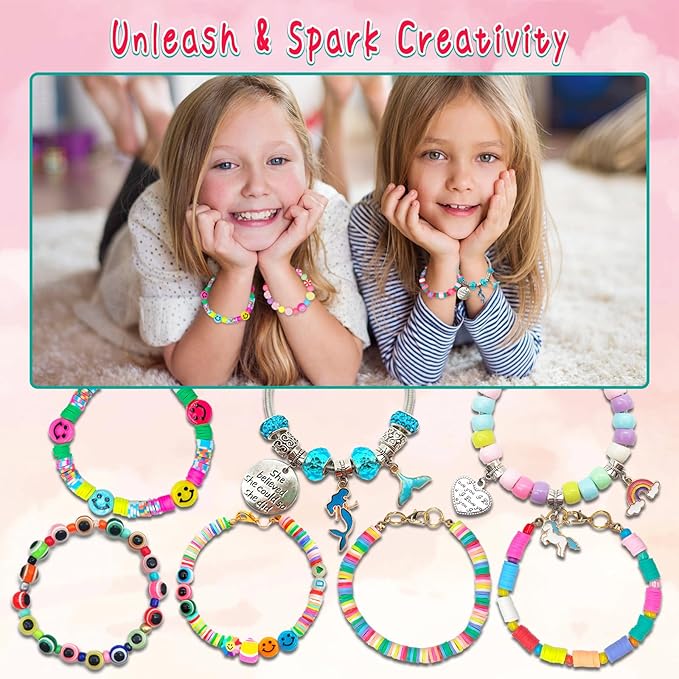 leitait Girls Toys Bracelet Making Kit -3400pcs Charm Jewelry Making Kit Supplies,Unicorn/Mermaid Crafts Birthday Christmas Gifts for Girls Ages 5 6 7 8 9 10 11 12 Years Old nirvanaguru