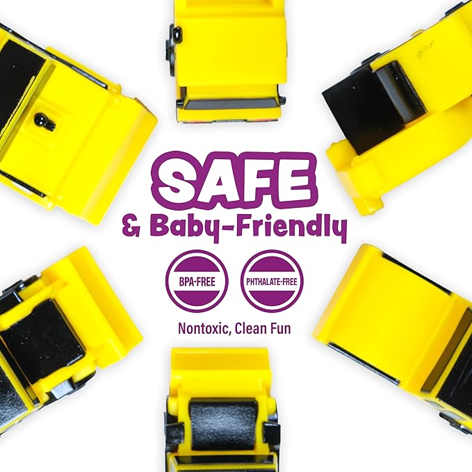 Tub Works® Construction™ Trucks Mold Free Bath Toys, 6 Pack | Sealed, No Hole Bath Toys Design Keeps Moisture Out | Soft, Squeezable & Float on Water | Baby & Toddler Bathtub Toys | Baby Pool Play nirvanaguru