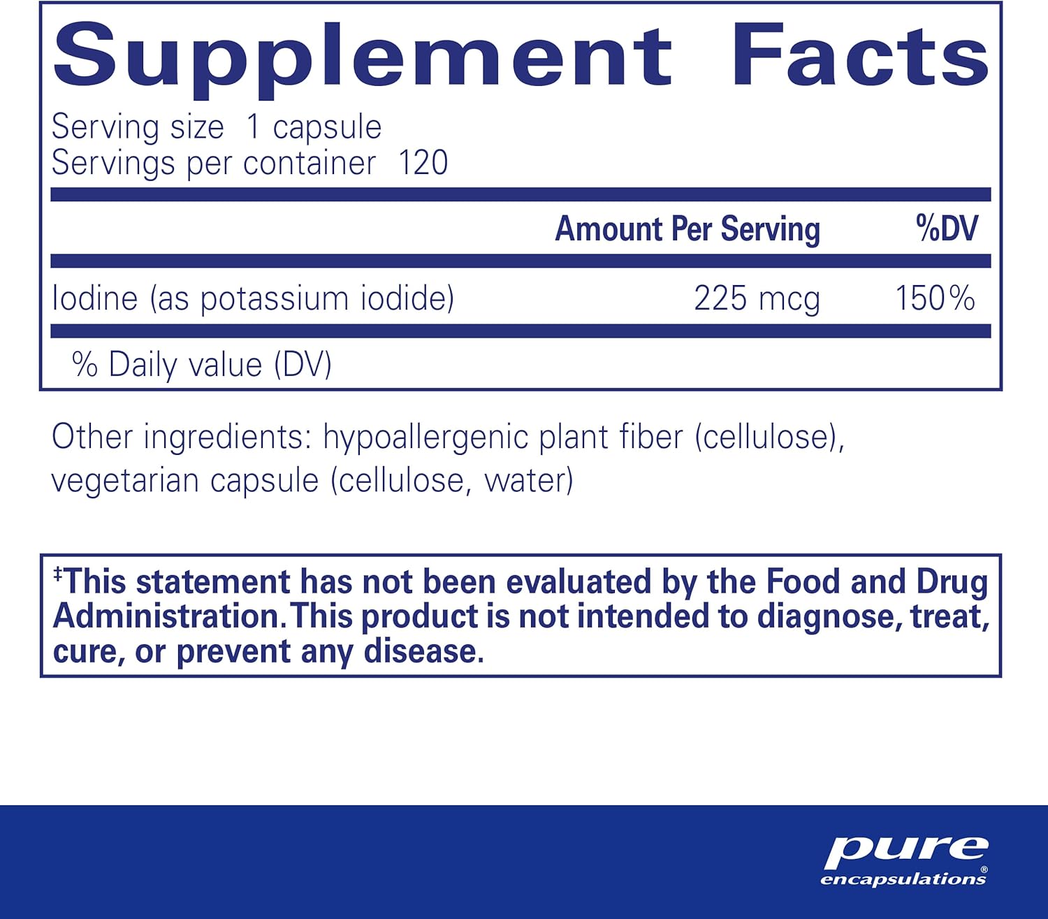 Pure Encapsulations Iodine - Supplement to Support The Thyroid & Help Maintain Healthy Cellular Metabolism - with Premium Potassium Iodide - 120 Capsules - Nirvana Guru