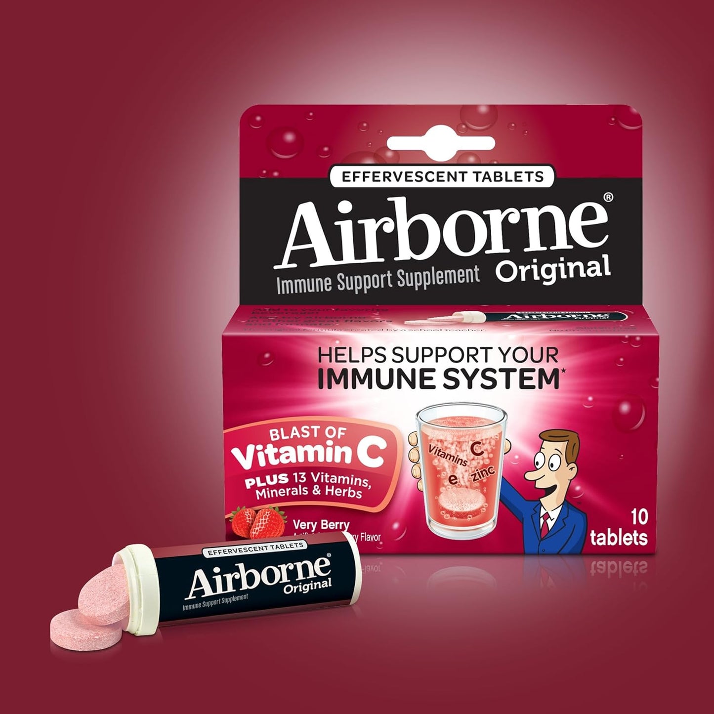 Airborne Immune Support Supplement, Very Berry, 10 Count Nirvana Guru