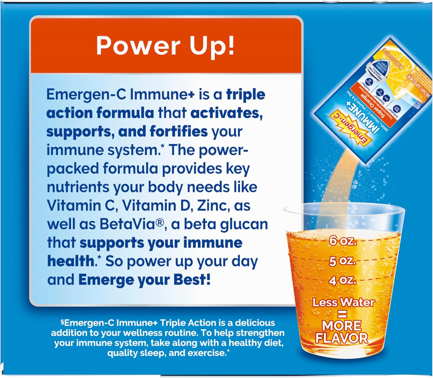 Emergen-C Immune+ Triple Action Immune Support Powder, BetaVia (R), 1000mg Vitamin C, B Vitamins, Vitamin D and Antioxidants, Raspberry – 30 Count Nirvana Guru